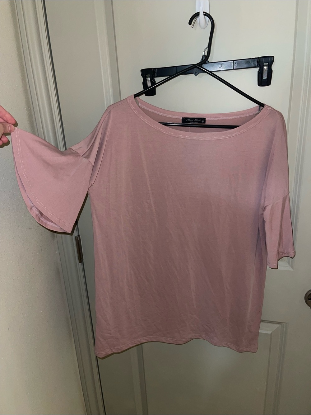 Final Touch Flutter Sleeve Top - Dusty Pink